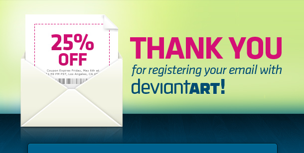Thank you for registering your email with deviantART!